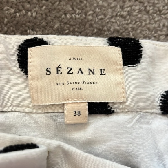 Sezane Lucas Shorts Pois Noir Fond Ecru Polka Dot Black White Size 38 - Picture 2 of 8